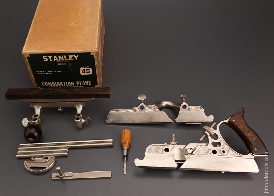 Mint Unused 100% Complete STANLEY No. 45 Combination Plow Plane in Box - 100741