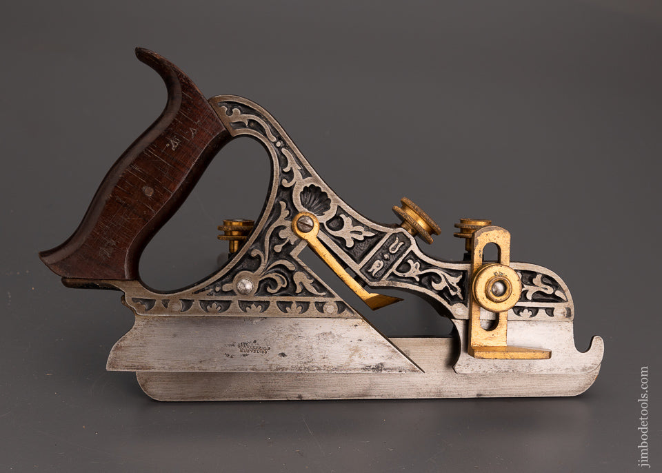 Gorgeous Ornate STANLEY MILLERS PATENT Plow Plane with Set of Irons - 100768 - AS OF DEC 3