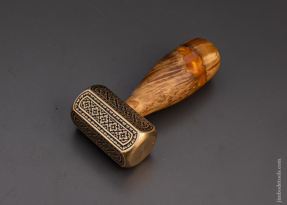 Drop Dead Stunning Engraved Brass Carver’s Mallet 1 Pound by MIKHAIL DAVYDOV - 100870