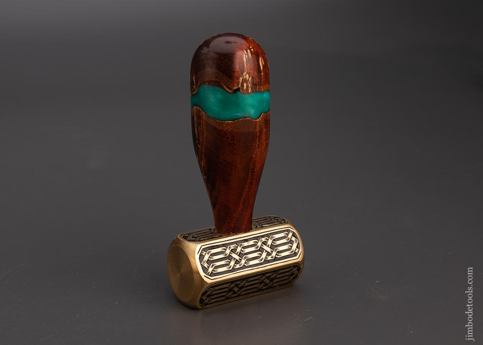 Drop Dead Stunning Engraved Brass Carver’s Mallet 1 Pound by MIKHAIL DAVYDOV - 100872