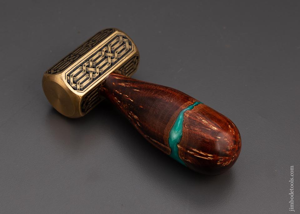 Drop Dead Stunning Engraved Brass Carver’s Mallet 1 Pound by MIKHAIL DAVYDOV - 100872