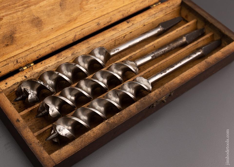 Extra Fine Complete Set of 13 RUSSELL JENNINGS Auger Bits in Original Three Tiered Box - 101322