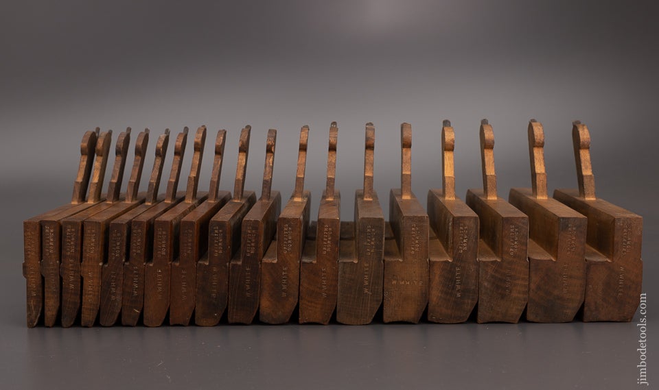 Crisp, Fine & Complete Set of 18 Skewed Hollow & Round Planes by GRIFFITHS NORWICH - 101547