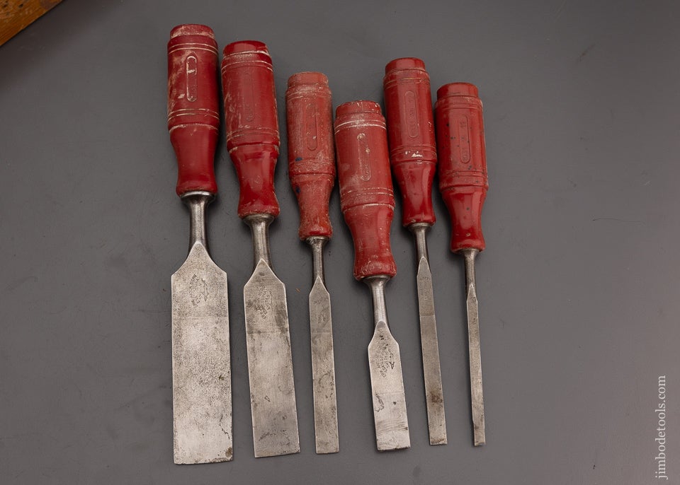 Coveted E.A. BERG ESKILSTUNA 6 Piece Chisel Set on Box - 101838