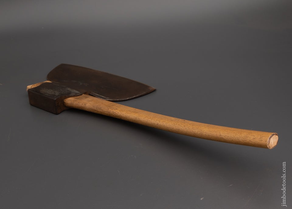 I. BLOOD Timber Frame Hewing Offset Single Bevel Broad Axe - 101856