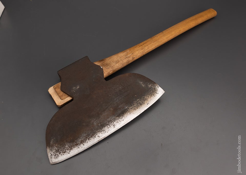 I. BLOOD Timber Frame Hewing Offset Single Bevel Broad Axe - 101856