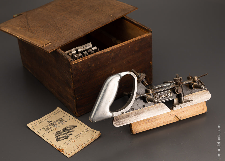 LEWIN Plow Plane Complete with All 18 Cutters in Original Box - 101955
