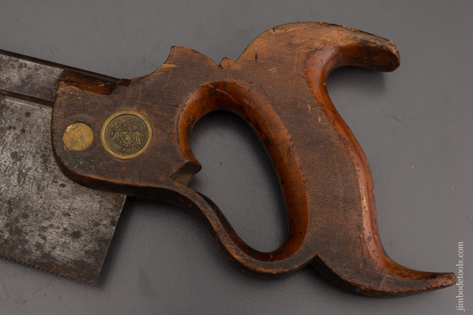 Early & Fine DISSTON (Pre-Son) Dovetail Saw with Eagle Medallion - 102054