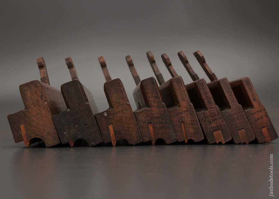 Crisp Graduated Set of 8 Side Bead moulding Planes by HATHERSICH 1797-1851 - 102103