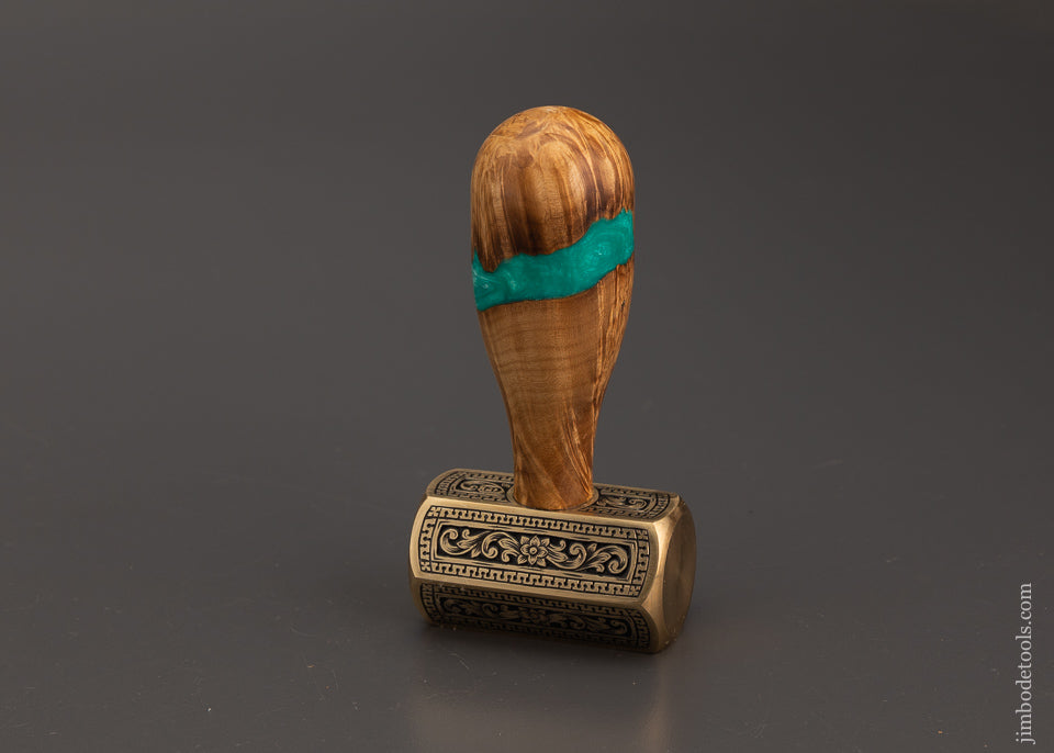 Drop Dead Stunning Engraved Brass Carver’s Mallet 1 Pound by MIKHAIL DAVYDOV - 102128