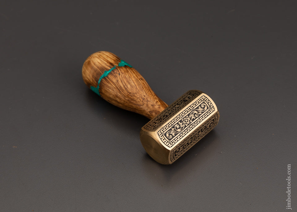 Drop Dead Stunning Engraved Brass Carver’s Mallet 1 Pound by MIKHAIL DAVYDOV - 102128