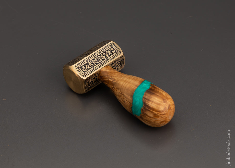 Drop Dead Stunning Engraved Brass Carver’s Mallet 1 Pound by MIKHAIL DAVYDOV - 102128