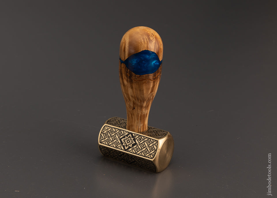 Drop Dead Stunning Engraved Brass Carver’s Mallet 1 Pound by MIKHAIL DAVYDOV - 102129