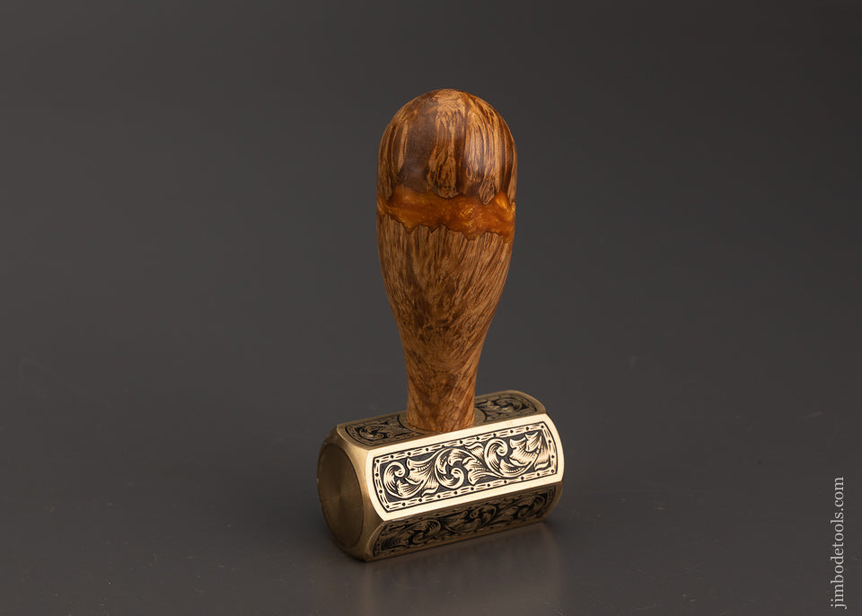 Drop Dead Stunning Engraved Brass Carver’s Mallet 1 Pound by MIKHAIL DAVYDOV - 102130