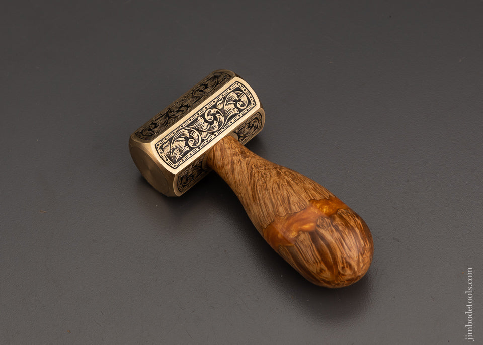 Drop Dead Stunning Engraved Brass Carver’s Mallet 1 Pound by MIKHAIL DAVYDOV - 102130