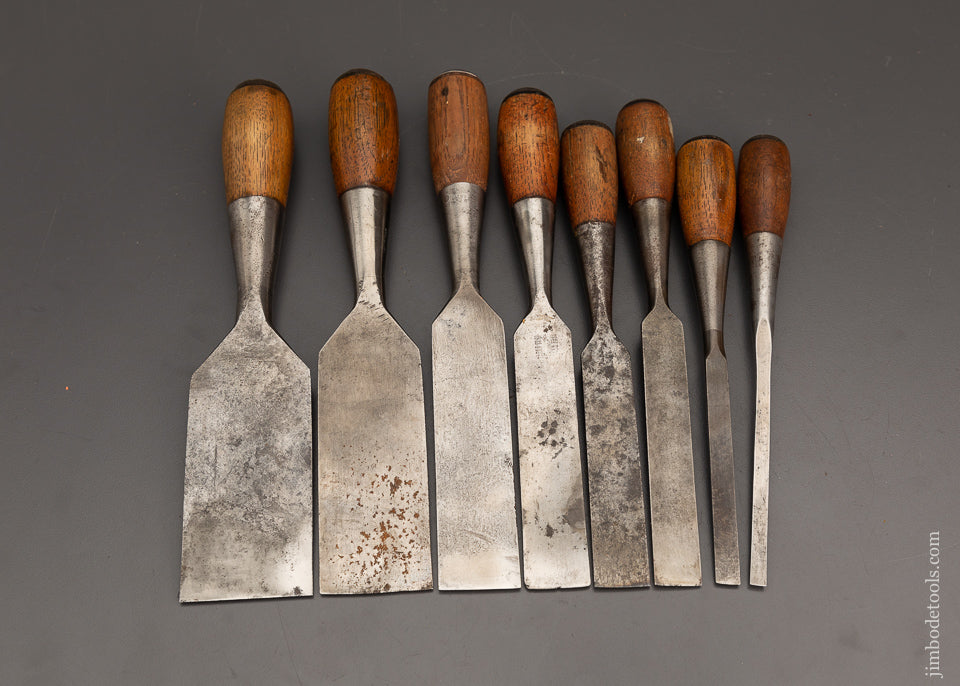 Graduated Set of 8 G. E. WOOD Everlasting Chisels - 102301