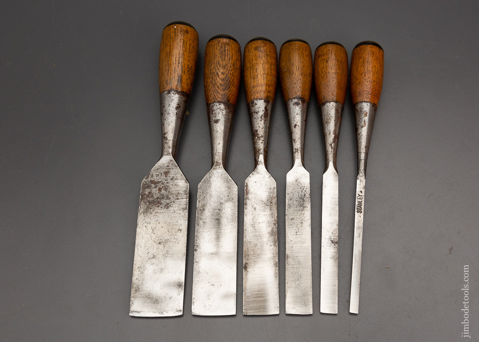 Beautiful Set of 6 STANLEY No. 40 EVERLASTING Chisels - 102395