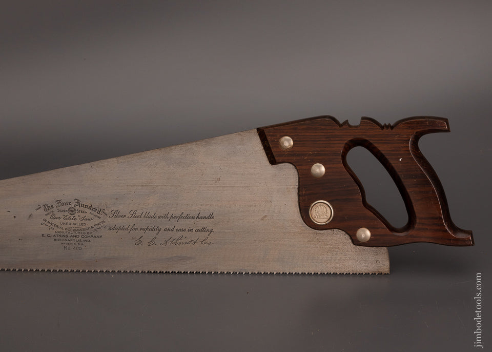 ATKINS “The Four Hundred” Silver Steel Hand Saw Near Mint in Box - 102985