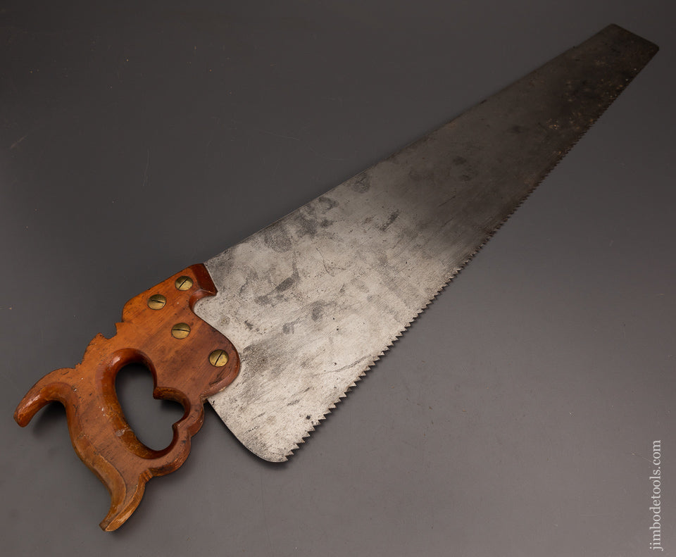 Excellent DISSTON No. 12 London Spring 28 Inch Rip Hand Saw - 103136