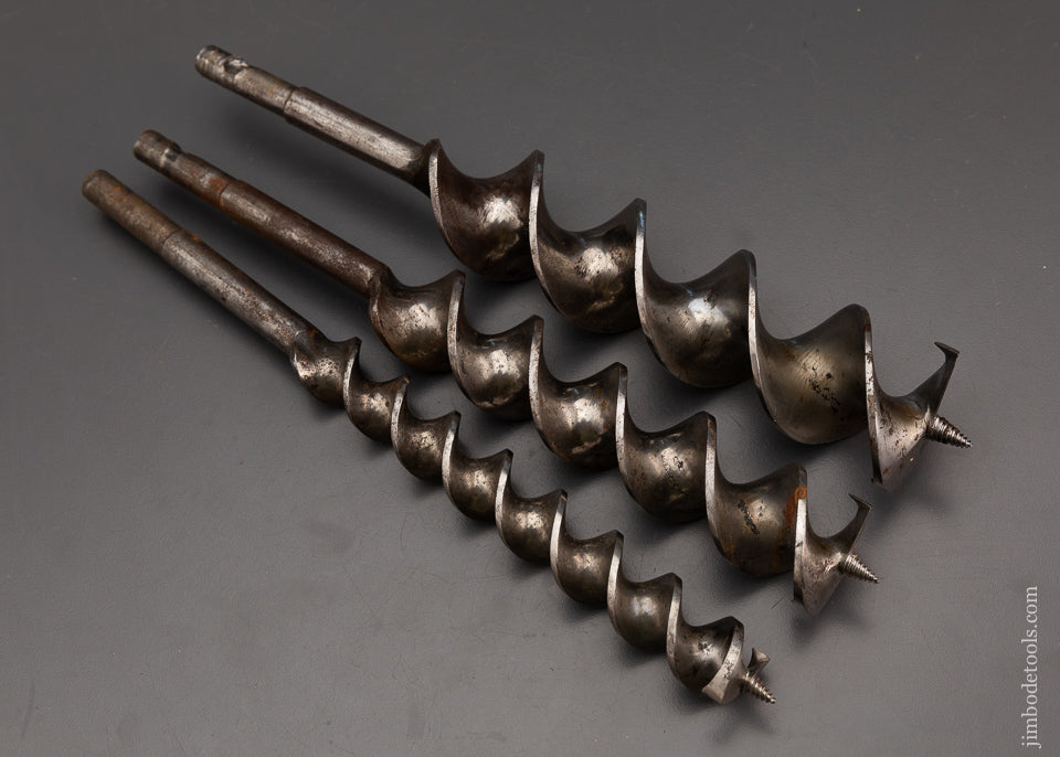 Near Mint Set of 3 Boring Machine Bits by SNELL MFG. CO. - 103638