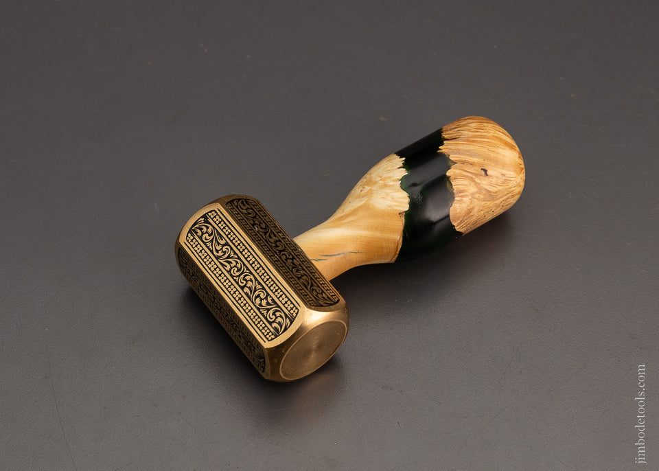Drop Dead Stunning Engraved Brass Carver’s Mallet 1 Pound by MIKHAIL DAVYDOV - 103714