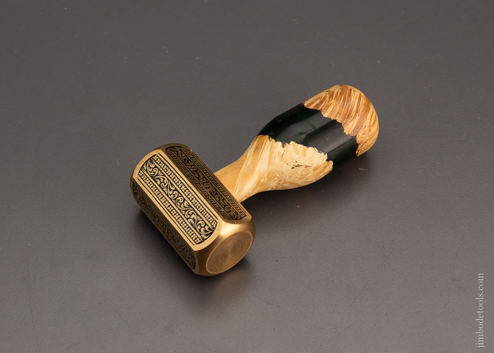 Drop Dead Stunning Engraved Brass Carver’s Mallet 1 Pound by MIKHAIL DAVYDOV - 103714