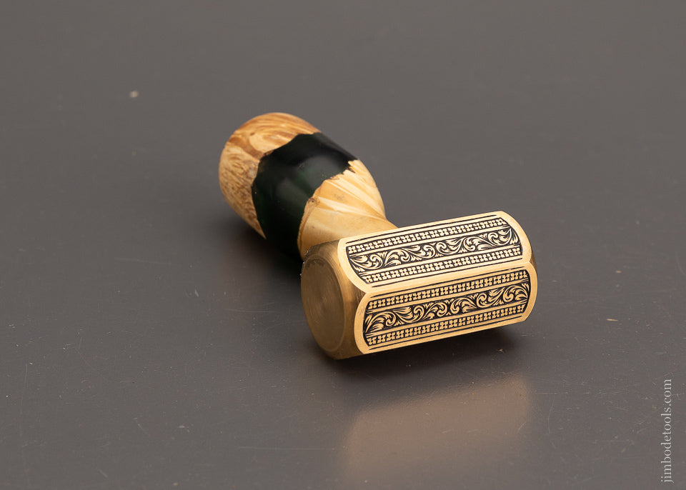 Drop Dead Stunning Engraved Brass Carver’s Mallet 1 Pound by MIKHAIL DAVYDOV - 103714