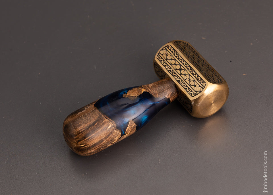 Drop Dead Stunning Engraved Brass Carver’s Mallet 1 Pound by MIKHAIL DAVYDOV