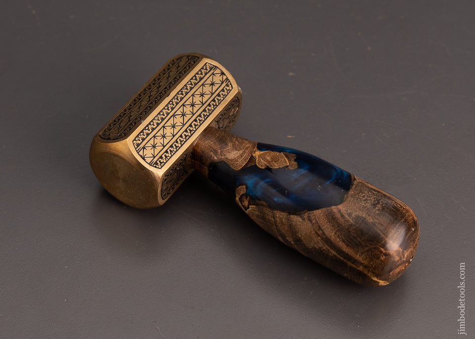 Drop Dead Stunning Engraved Brass Carver’s Mallet 1 Pound by MIKHAIL DAVYDOV