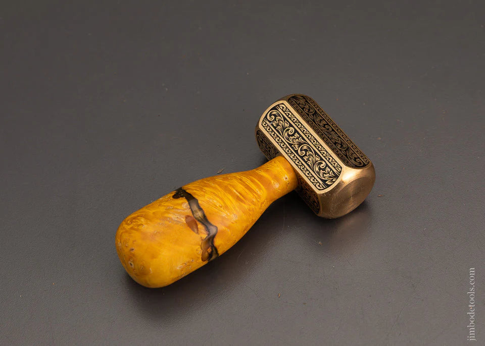 Drop Dead Stunning Engraved Brass Carver’s Mallet 1 Pound by MIKHAIL DAVYDOV - 103740