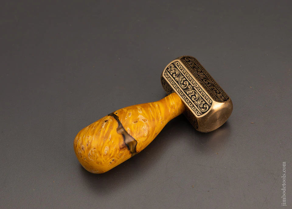 Drop Dead Stunning Engraved Brass Carver’s Mallet 1 Pound by MIKHAIL DAVYDOV - 103740