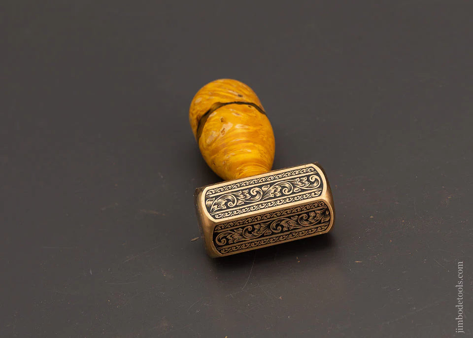 Drop Dead Stunning Engraved Brass Carver’s Mallet 1 Pound by MIKHAIL DAVYDOV - 103740