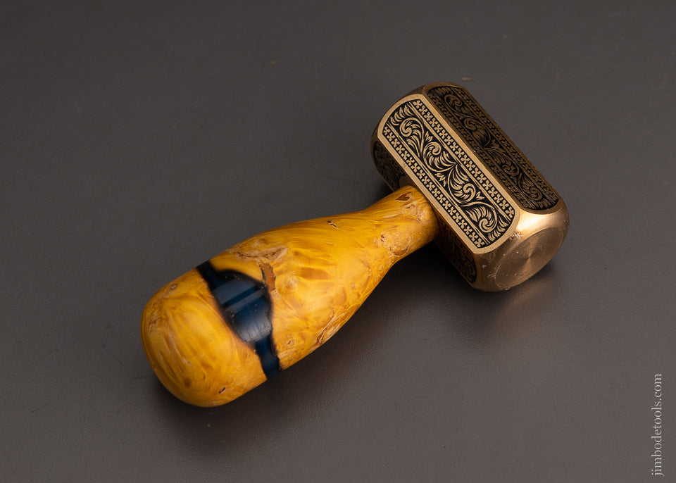 Drop Dead Stunning Engraved Brass Carver’s Mallet 1 Pound by MIKHAIL DAVYDOV - 103741