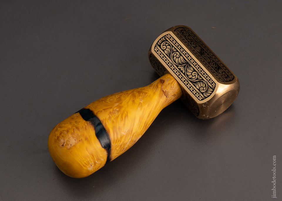 Drop Dead Stunning Engraved Brass Carver’s Mallet 1 Pound by MIKHAIL DAVYDOV - 103741