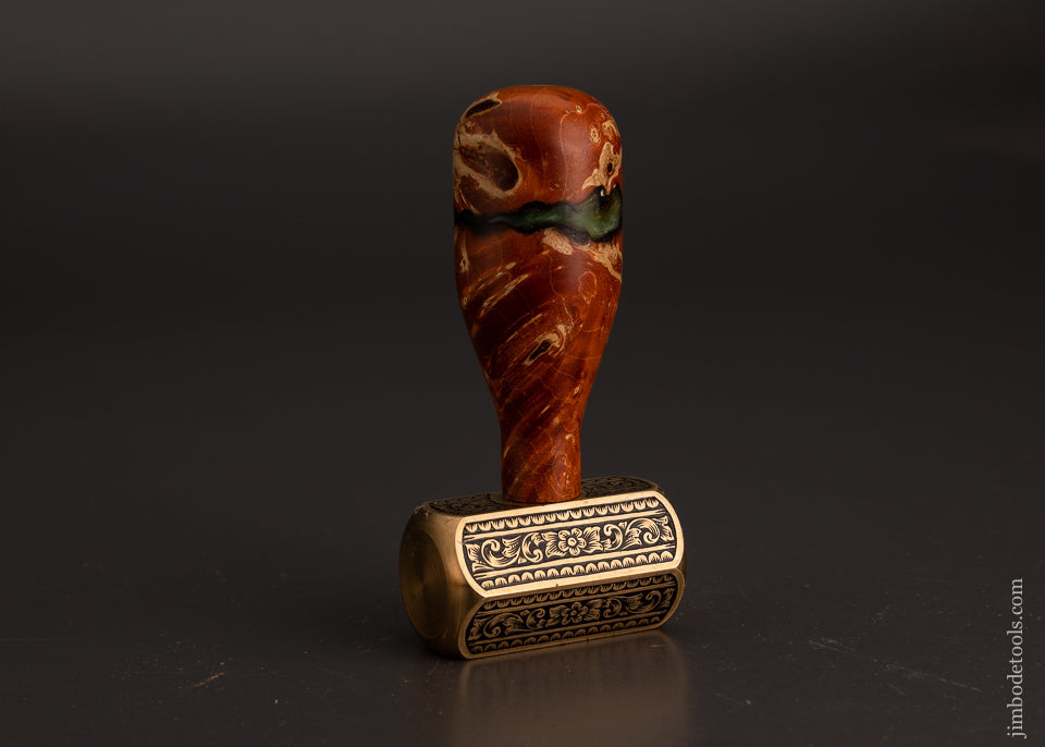 Drop Dead Stunning Engraved Brass Carver’s Mallet 1 Pound by MIKHAIL DAVYDOV - 103742