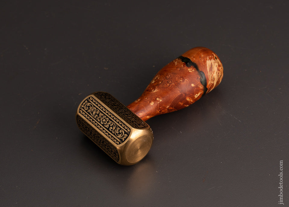 Drop Dead Stunning Engraved Brass Carver’s Mallet 1 Pound by MIKHAIL DAVYDOV - 103742