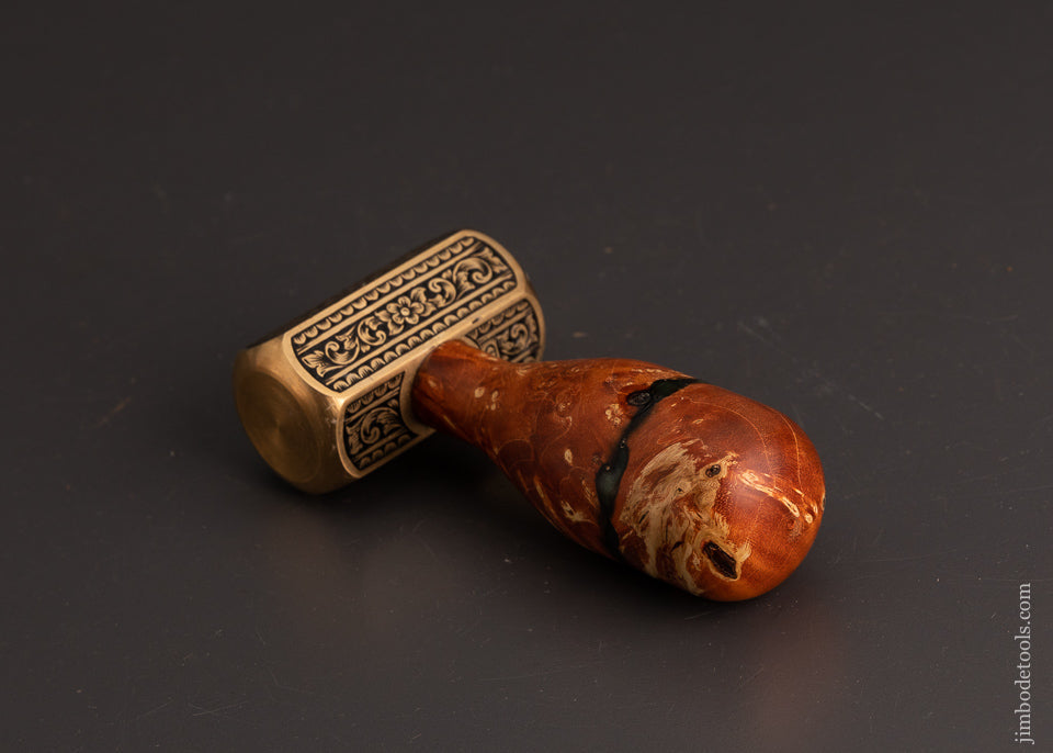 Drop Dead Stunning Engraved Brass Carver’s Mallet 1 Pound by MIKHAIL DAVYDOV - 103742