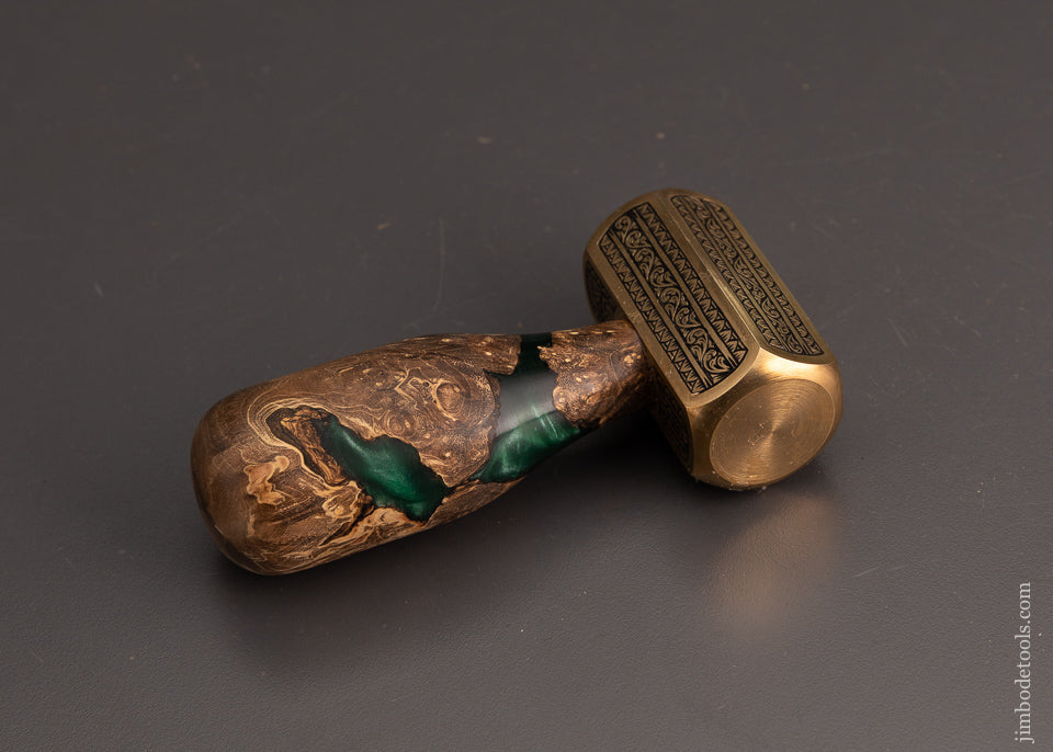 Drop Dead Stunning Engraved Brass Carver’s Mallet 1 Pound by MIKHAIL DAVYDOV - 103745