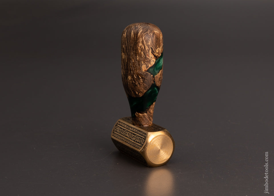 Drop Dead Stunning Engraved Brass Carver’s Mallet 1 Pound by MIKHAIL DAVYDOV - 103745