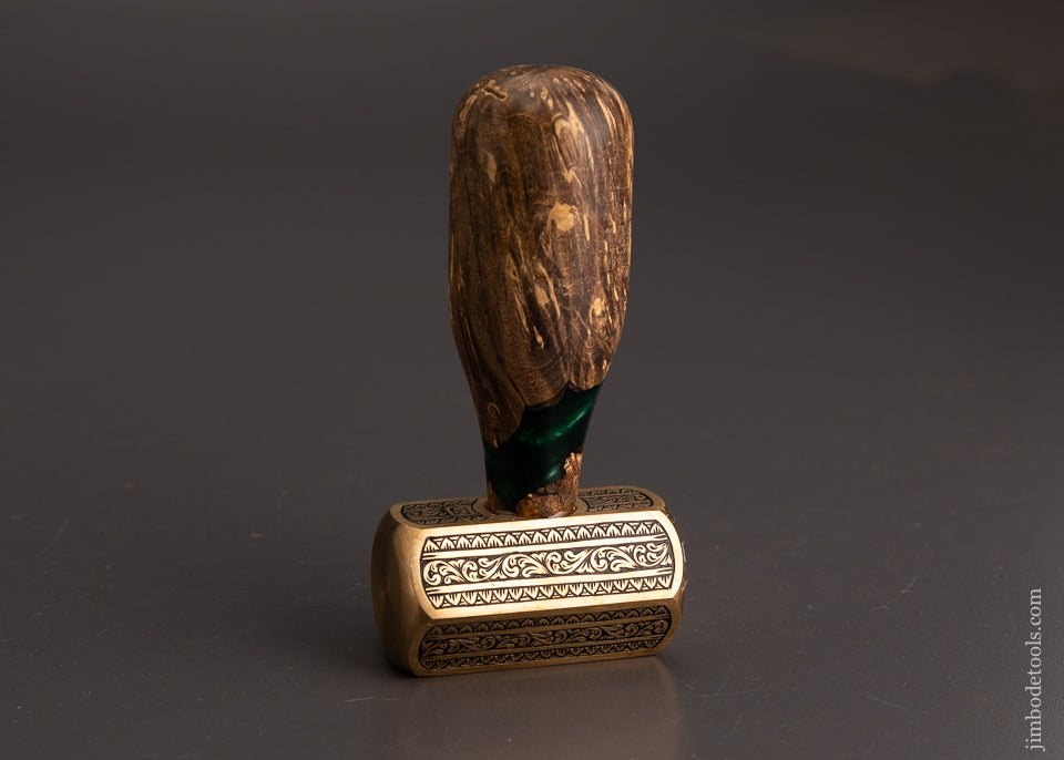 Drop Dead Stunning Engraved Brass Carver’s Mallet 1 Pound by MIKHAIL DAVYDOV - 103745