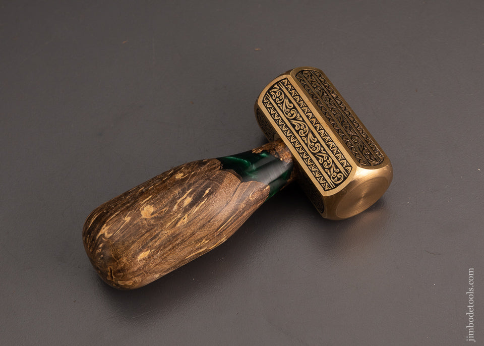 Drop Dead Stunning Engraved Brass Carver’s Mallet 1 Pound by MIKHAIL DAVYDOV - 103745