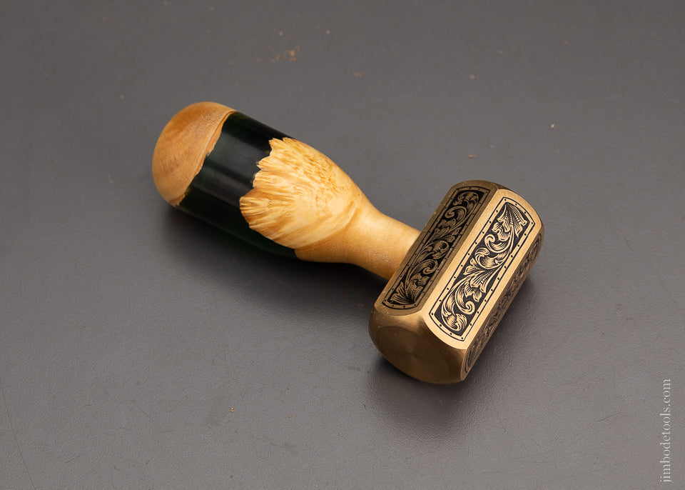 Drop Dead Stunning Engraved Brass Carver’s Mallet 1 Pound by MIKHAIL DAVYDOV - 103762