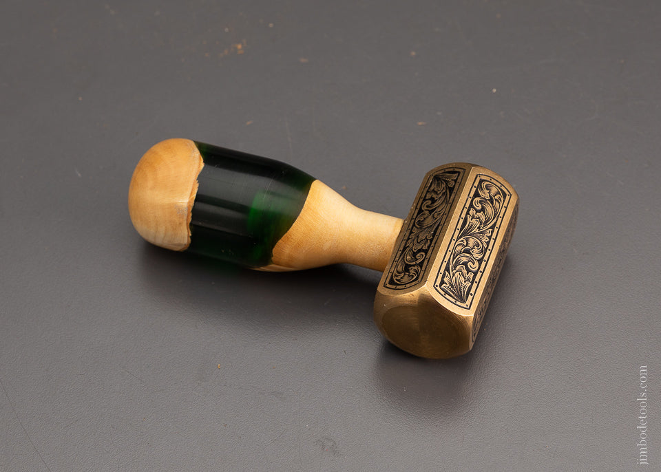 Drop Dead Stunning Engraved Brass Carver’s Mallet 1 Pound by MIKHAIL DAVYDOV - 103762