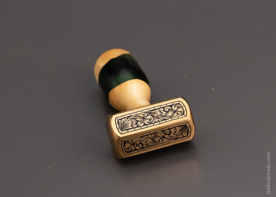 Drop Dead Stunning Engraved Brass Carver’s Mallet 1 Pound by MIKHAIL DAVYDOV - 103762