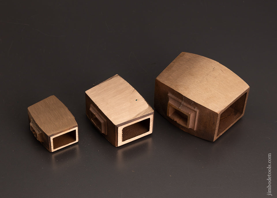 Graduated Set of 3 STUDLEY Chest Style Gunmetal Mallet Head Castings - 103925