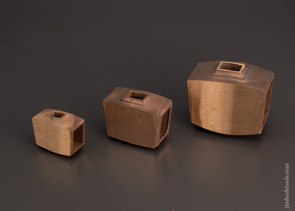 Graduated Set of 3 STUDLEY Chest Style Gunmetal Mallet Head Castings - 103925