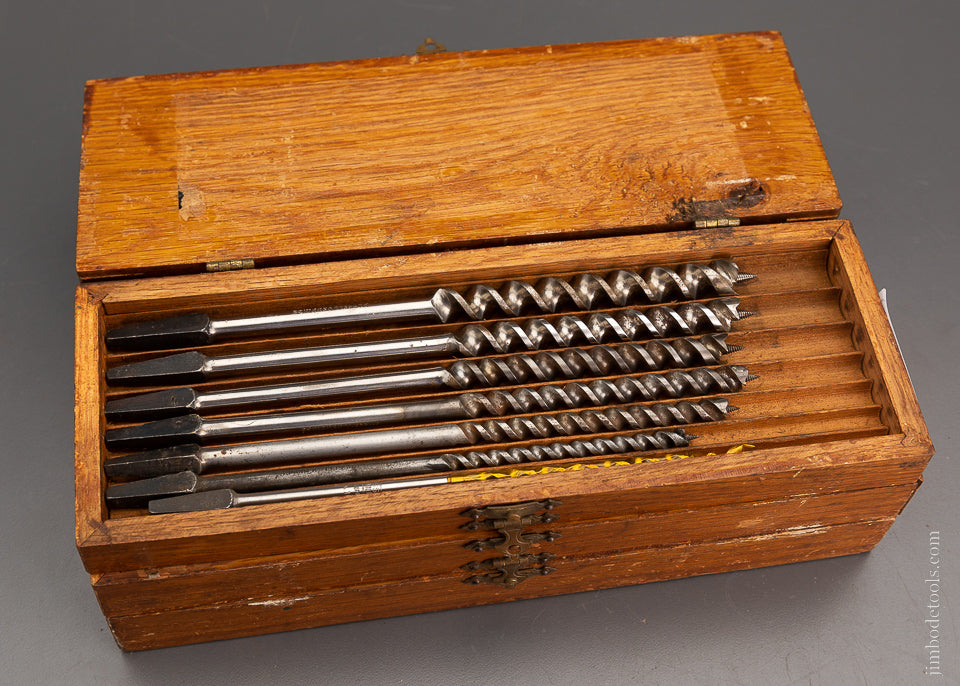 Complete Set of 14 RUSSELL JENNINGS Auger Bits in Original Three Tiered Box - 104195
