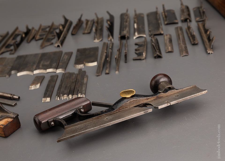Amazing Comprehensive FALES PATENT Plow Plane Aug. 31, 1886 52 Piece Set - 104210