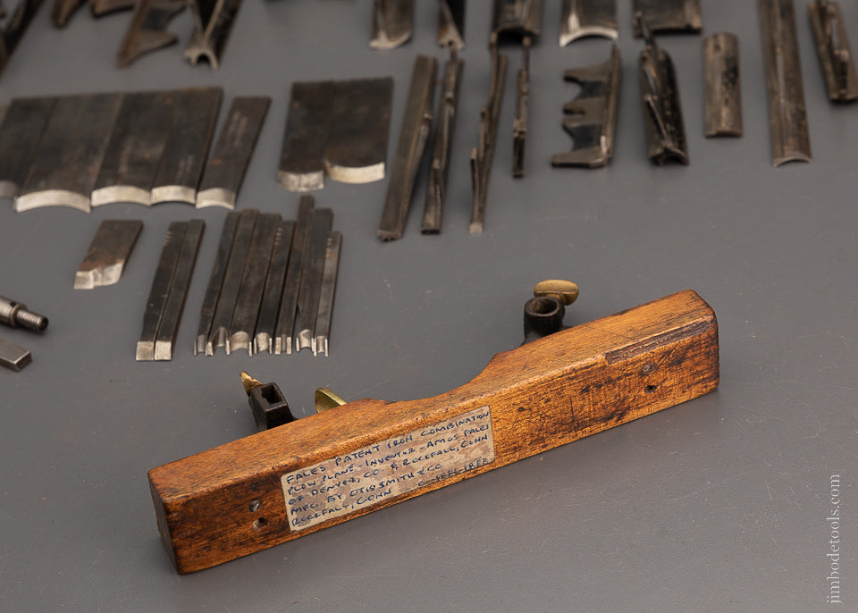 Amazing Comprehensive FALES PATENT Plow Plane Aug. 31, 1886 52 Piece Set - 104210
