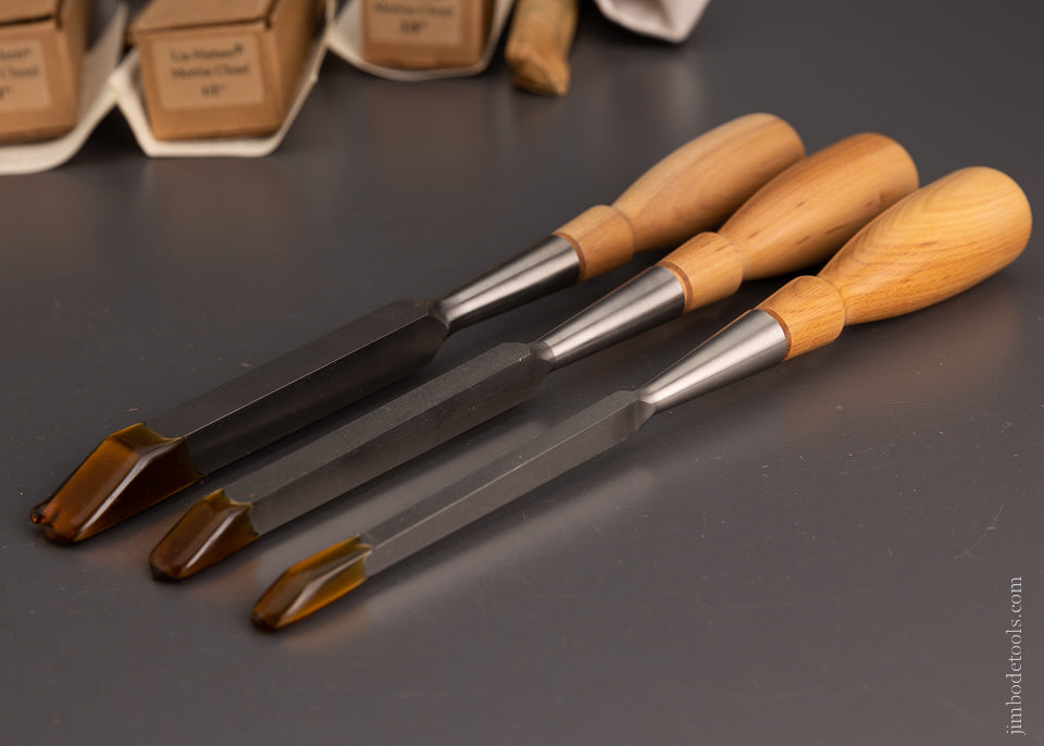 Hard-to-find Set of 3 LIE NIELSEN Mortise Chisels Mint in Box - 104474